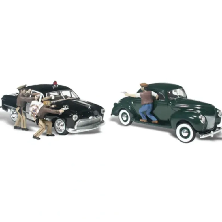 Woodland Scenics AS5540 HO AutoScenes Getaway Gangsters - Model Train Junction: Quality Parts and Art Supplies