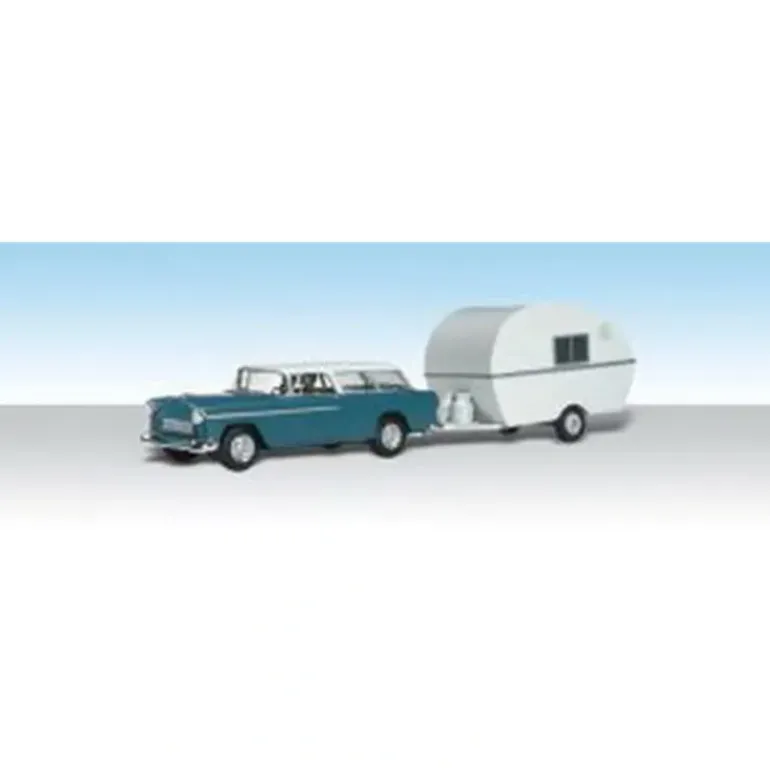 Woodland Scenics AS5328 N AutoScenes Thompson's Travelin' Trailer - Model Train Junction: Quality Parts and Art Supplies
