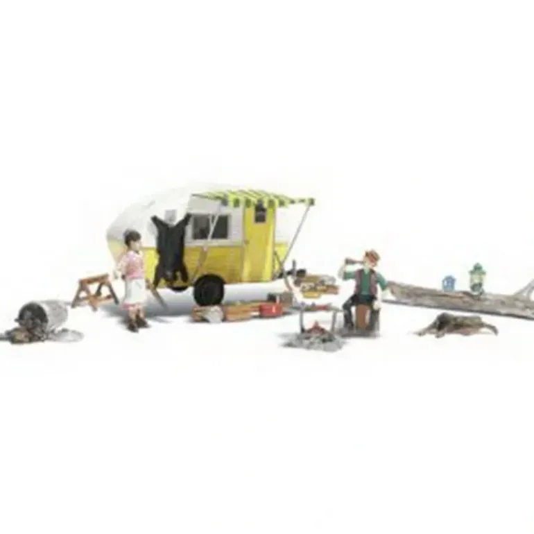 Woodland Scenics AS5341 N AutoScenes Ma & Pa's Trailer Haven (Pack of 8) - Model Train Junction: Quality Parts and Art Supplies