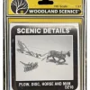 Woodland Scenics D210 HO Scenic Details Plow, Disc, Horse & Man Metal Kit - Model Train Junction: Quality Parts and Art Supplies