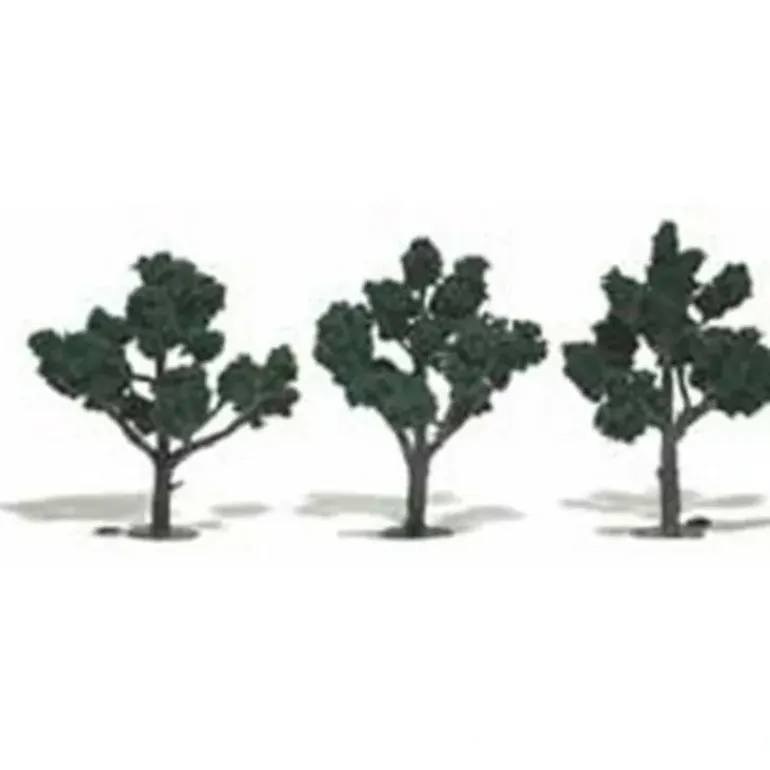 Woodland Scenics TR1511 4" - 5" Dark Green Realistic Trees (Pack of 3) - Model Train Junction: Quality Parts and Art Supplies